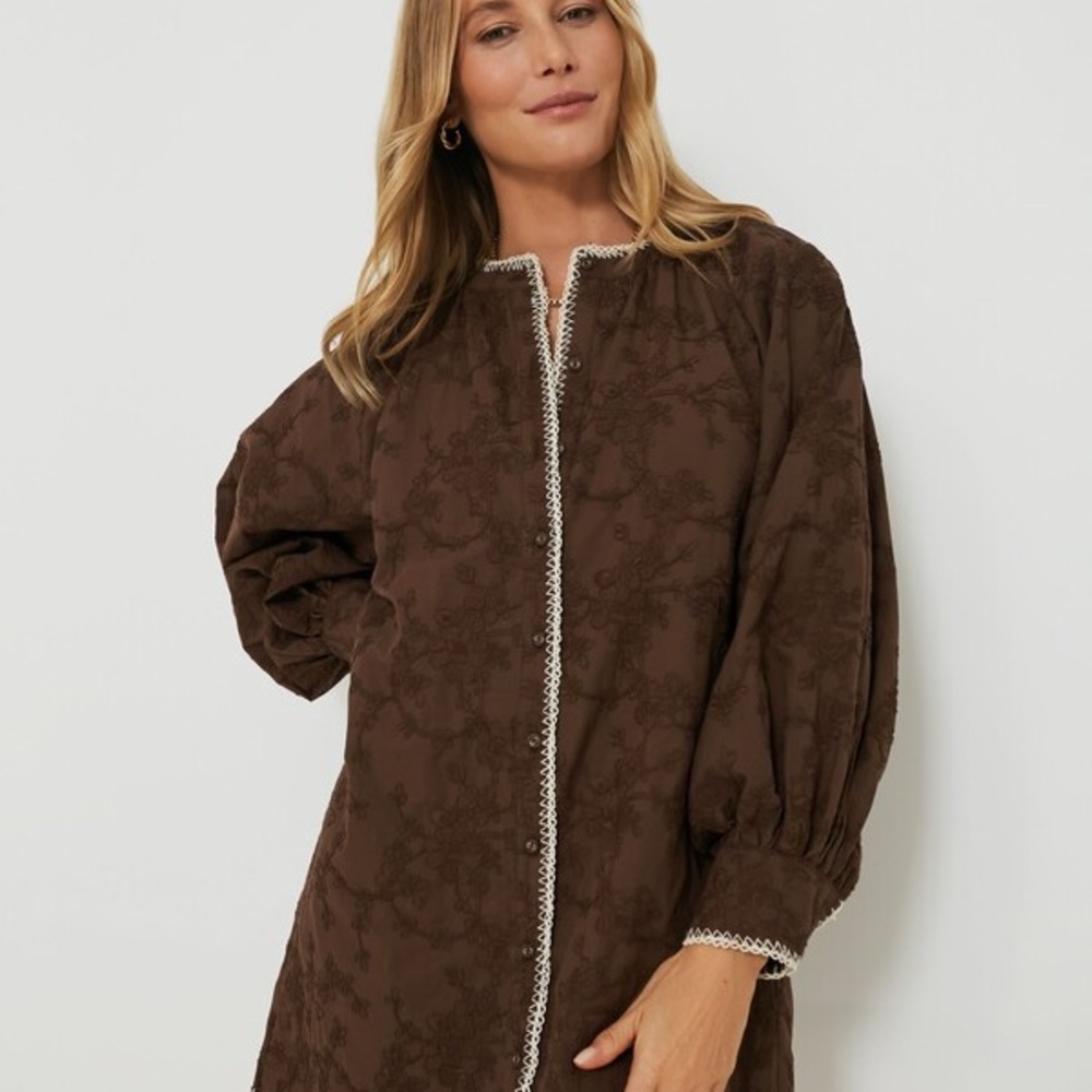 Hyacinth House Long Sleeve Embroidered Shirt Dress